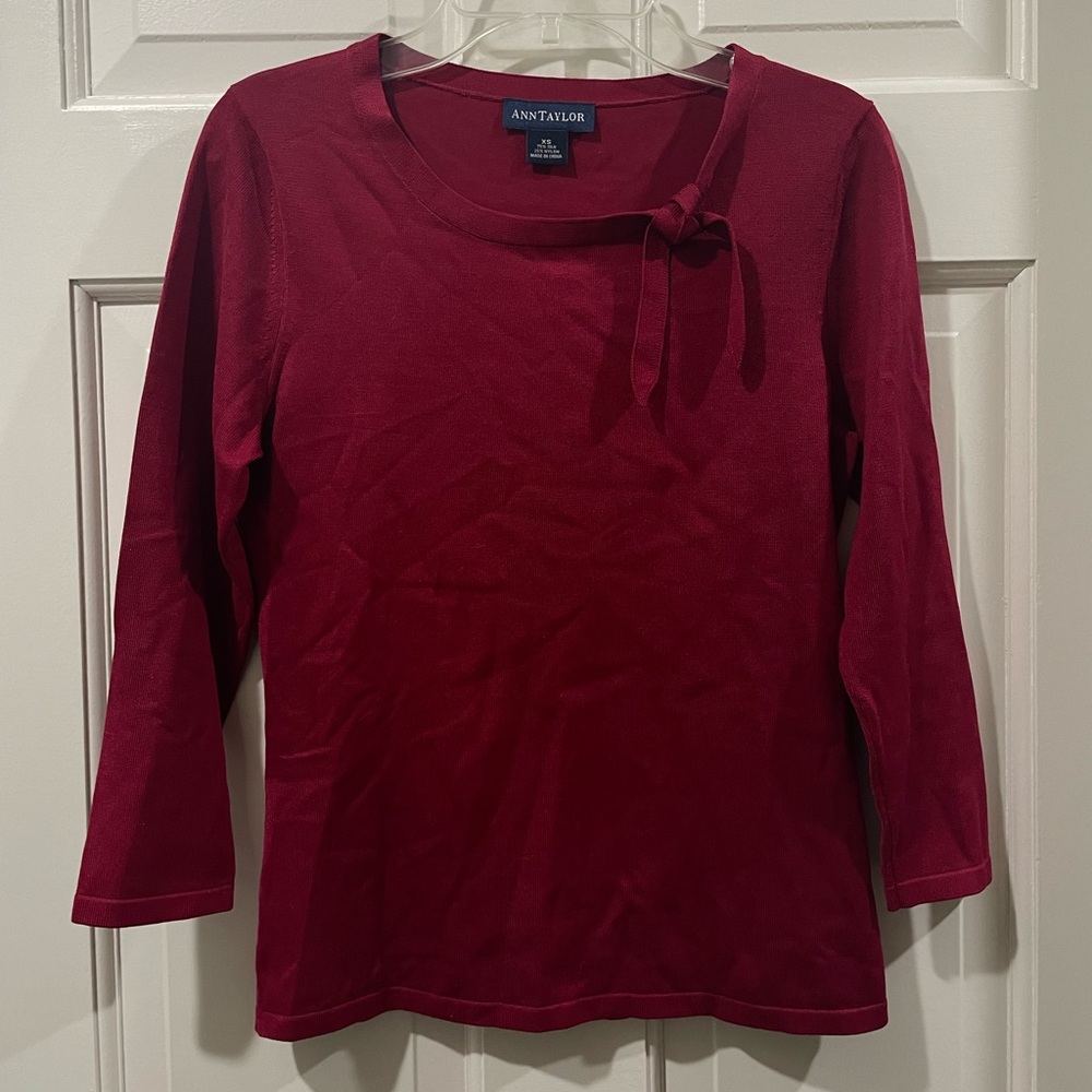 Ann Taylor Deep Red Sweater
